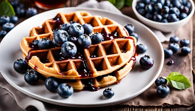 Waffles con arándanos