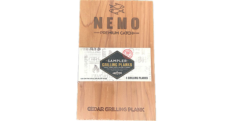 Sampler de tablas de cedro Nemo Premium Catch para asar pescado a la parrilla